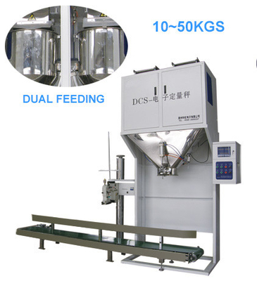 Máy đóng gói bán tự động phễu kép 50 KGS 600 túi / H